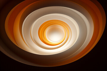 3d Spiral Lightning Orange & White circular Light  illusion- Generative AI