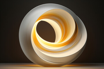 3d Spiral Lightning Orange & White circular Light  illusion- Generative AI