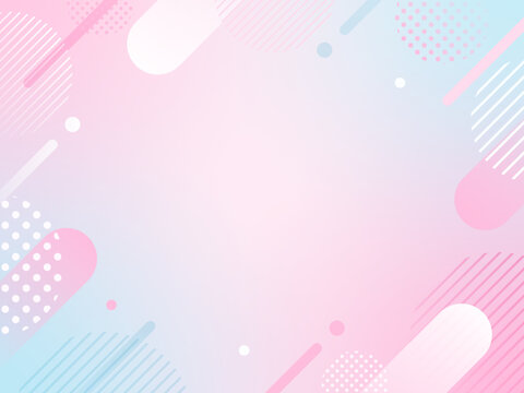 Fototapeta 春　ピンク　水色　ポップ 　グラデーション背景