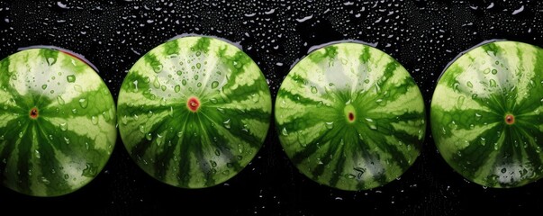 Fresh ripe watermelon, exotic healthy bio fruit food gardening banner panorama. Generative Ai