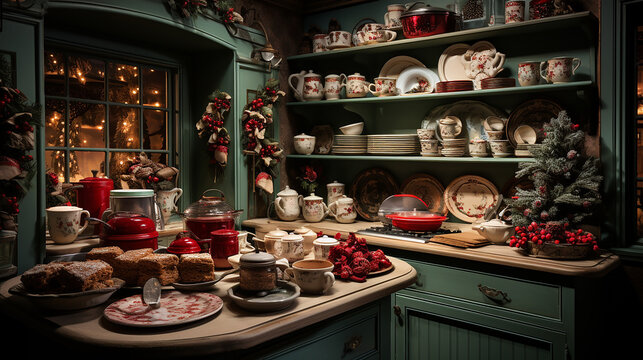 Warm and inviting Christmas aromas fill the kitchen background
