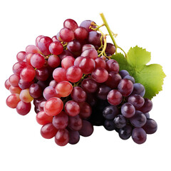 Fototapeta premium Front close view bunch of Grapes on a transparent background.