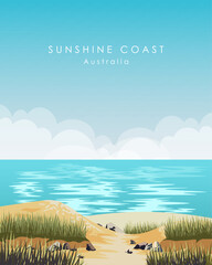 Sunshine coast travel poster © Kristina Bilous