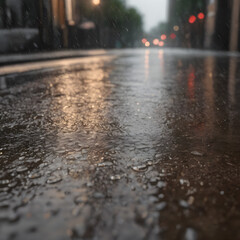 rain on the street