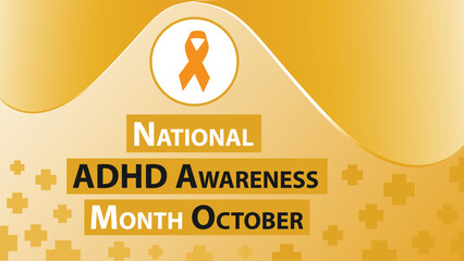 National ADHD Awareness Month vector banner design. Happy National ADHD Awareness Month modern minimal graphic poster illustration.