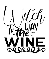 Witch Way To The Wine SVG Design