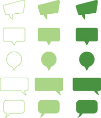 Speech bubbles thin line icons set. Speech, bubble, talk, chat, message, balloon and communication. Vector design. - obrazy, fototapety, plakaty