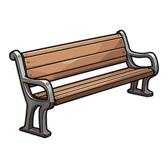 Long bench illustrations, long classic chair sticker.