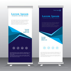 Business Roll Up template. Standee Design. Banner Template Modern Minimal. Presentation and Brochure. pull uf banner, - Vector illustration