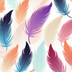 Art of many feathers background image minimal illustration created with Generative Ai