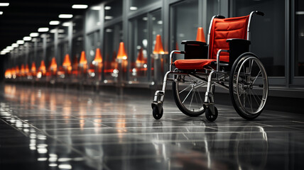 Fototapeta na wymiar modern wheelchair in office