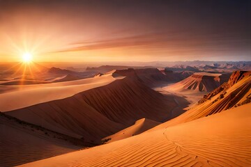 Fototapeta na wymiar valley state sunset over the desert sunset in the desert