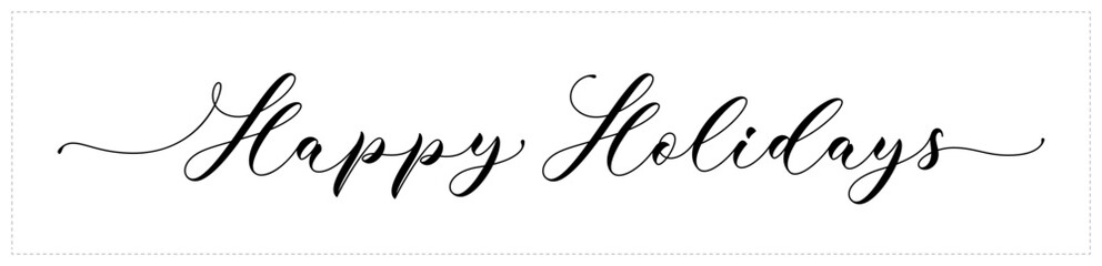 Happy Holidays lettering. Greeting handwritten calligraphy design. Happy Holidays, text design.