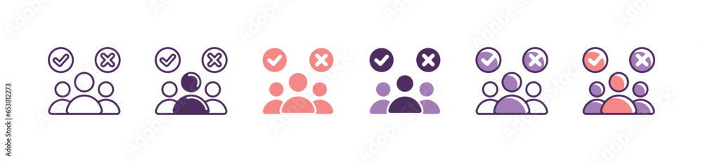 Poster group of people in job interviews hiring approved icon vector business human resource recruitment de