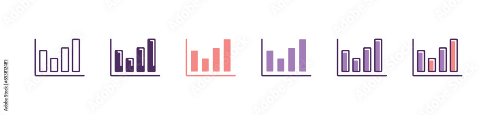 Poster simple analysis data bar chart icon vector business growth performance graphic outline symbol illustration for web and app