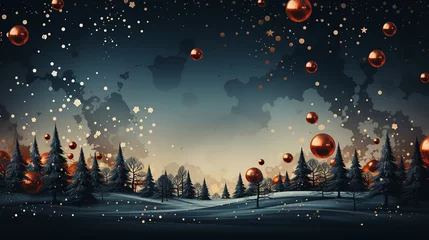 Fotobehang Festive Winter Wonderland, Christmas Background © iCexpert