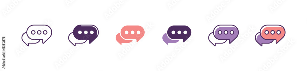Poster simple dots bubble speech communication icon vector business social discussion forum symbol illustration for web and app template design