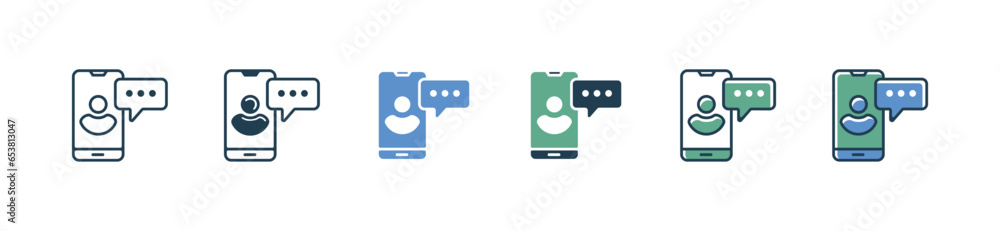 Aufkleber mobile video call discussion online course virtual communication icon vector business meeting, train