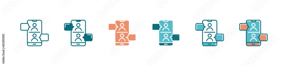 Aufkleber mobile digital human resource workshop online training skill icon vector digital business team virtu