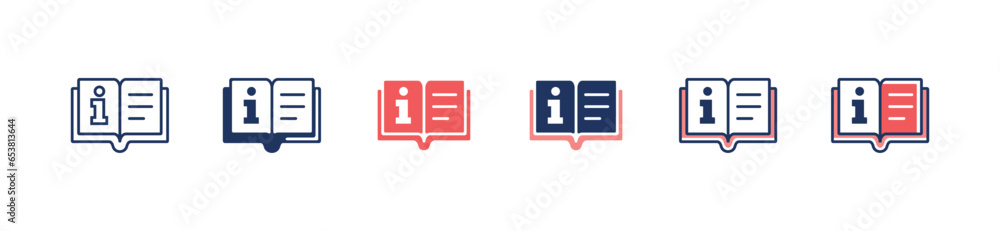 Poster guidebook manual instruction icon vector simple client support information reference, faq, policy, help, rule, guide, consultation service symbol illustration for web and app template design