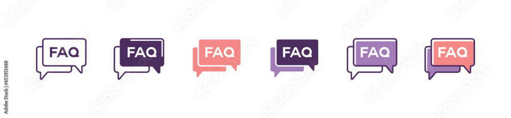 Poster faq social client guide information icon vector business customers support answer question query symbol illustration instruction service design