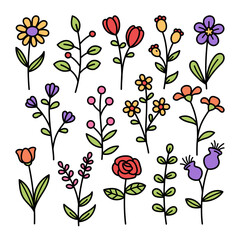 Floral Flower Handdrawn Doodle Illustration