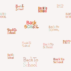 Back to school typographic seamless pattern wrapping