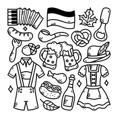 Oktoberfest Doodle Vector Illustration