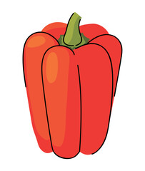 red pepper with stem