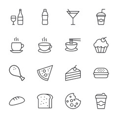 Fototapeta na wymiar food and drink icon set