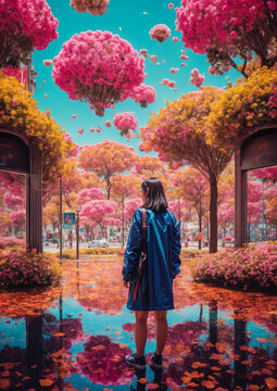 Paysage imaginaire color&eacute;