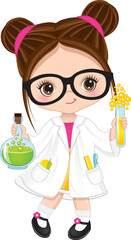 Vector Cute Little Scientist