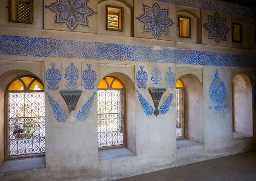 Ottoman Painted Ornamentation In A Divan Inside The Erbil Citadel, Kurdistan, Iraq