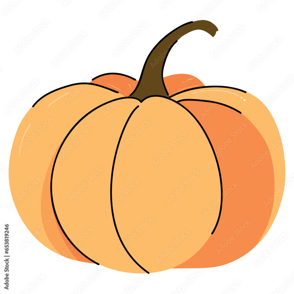 Poster orange pumpkin illustration