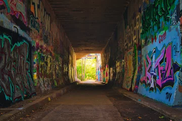 Foto op Aluminium Graffiti Wall -  - Verlassener Ort - Urbex / Urbexing - Lost Place - Artwork - Creepy - Lostplace - Lostplaces - Abandoned - High quality photo  © Enrico Obergefäll