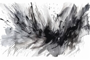 Abstract Black and White Explosion Painting
