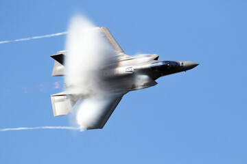 Modern combat aircraft in flight