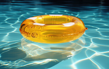 life buoy in the pool - obrazy, fototapety, plakaty