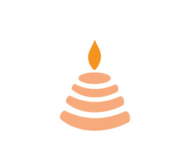 Candle yoga logo zen meditation symbol png design