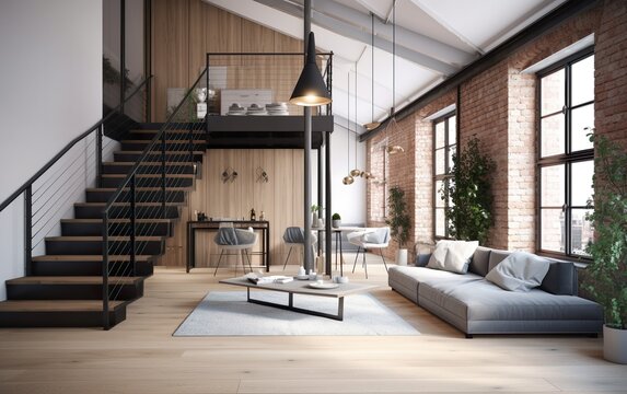 New modern scandinavian loft apartment