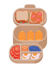 lunch boxes with food