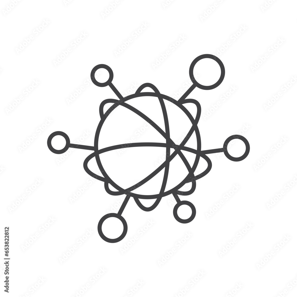 Poster simple line icon to represent the internet of things (iot) concept. a network of objects such as dev