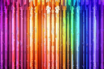 Colorful repeating columns with a translucent design, crafted in pixel art. Keywords: columns, color, repeating, translucent, pixel art, meander, tertiary, mute. Generative AI