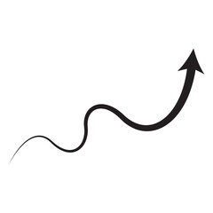 arrow pointer black web icon flat on white background vector illustration
