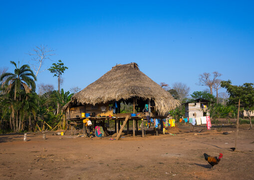 Panama, Darien Province, Alto Playona, Embera Indian House