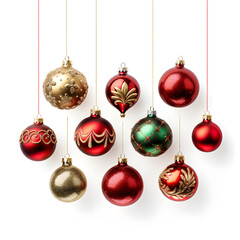 christmas balls collection isolated