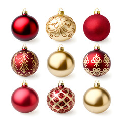 christmas balls collection isolated