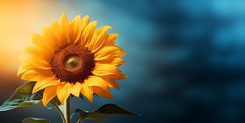 sunflower macro blank space, ai generative