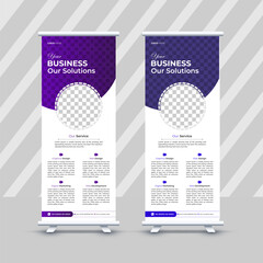 set of corporate rull up banner design template with different colors.