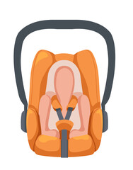 Children car seat with handle for carrying vector